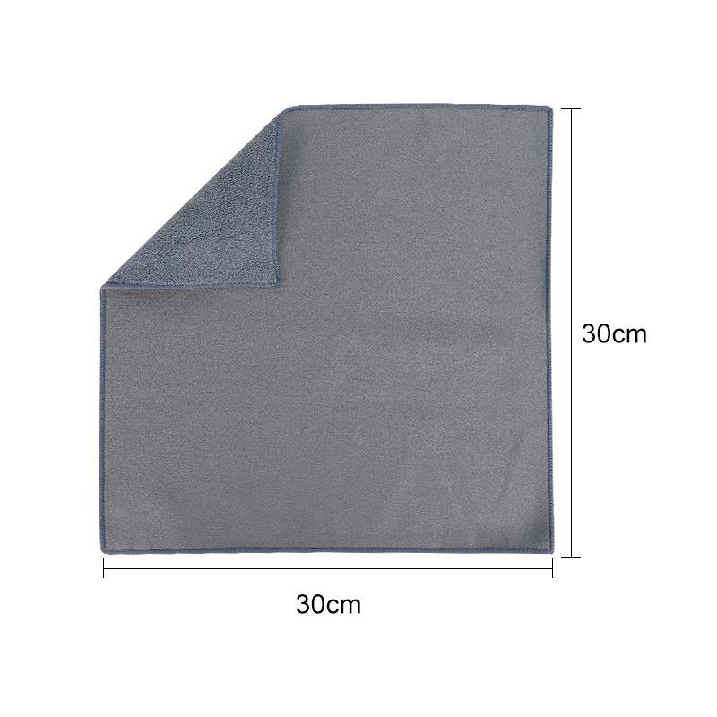 

Suede Velvet Double-layer Cleaning Car Wash Towel Coral Velvet Absorbent Cleaning Towel Double-sided Car Wash Towel 30*30cm 400g/㎡P сірий колір
