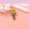 Elegant Sunflower Brooch Pin For Graduation Gifts And Floral Decoration In Alloy