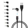 USB to DC5521 Charging Cable USB to DC5V Power Cord 5.5x2.1mm Charging Cable and 8 Adapters for Multiple Devices