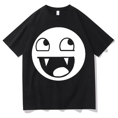 Lustige Meme Domo Kun T-Shirts Unisex Damen Sommer O-Ausschnitt Harajuku T-Shirt Lässig 100% Baumwolle Übergroßes Baumwoll Gemütliches T-Shirt Streetwear
