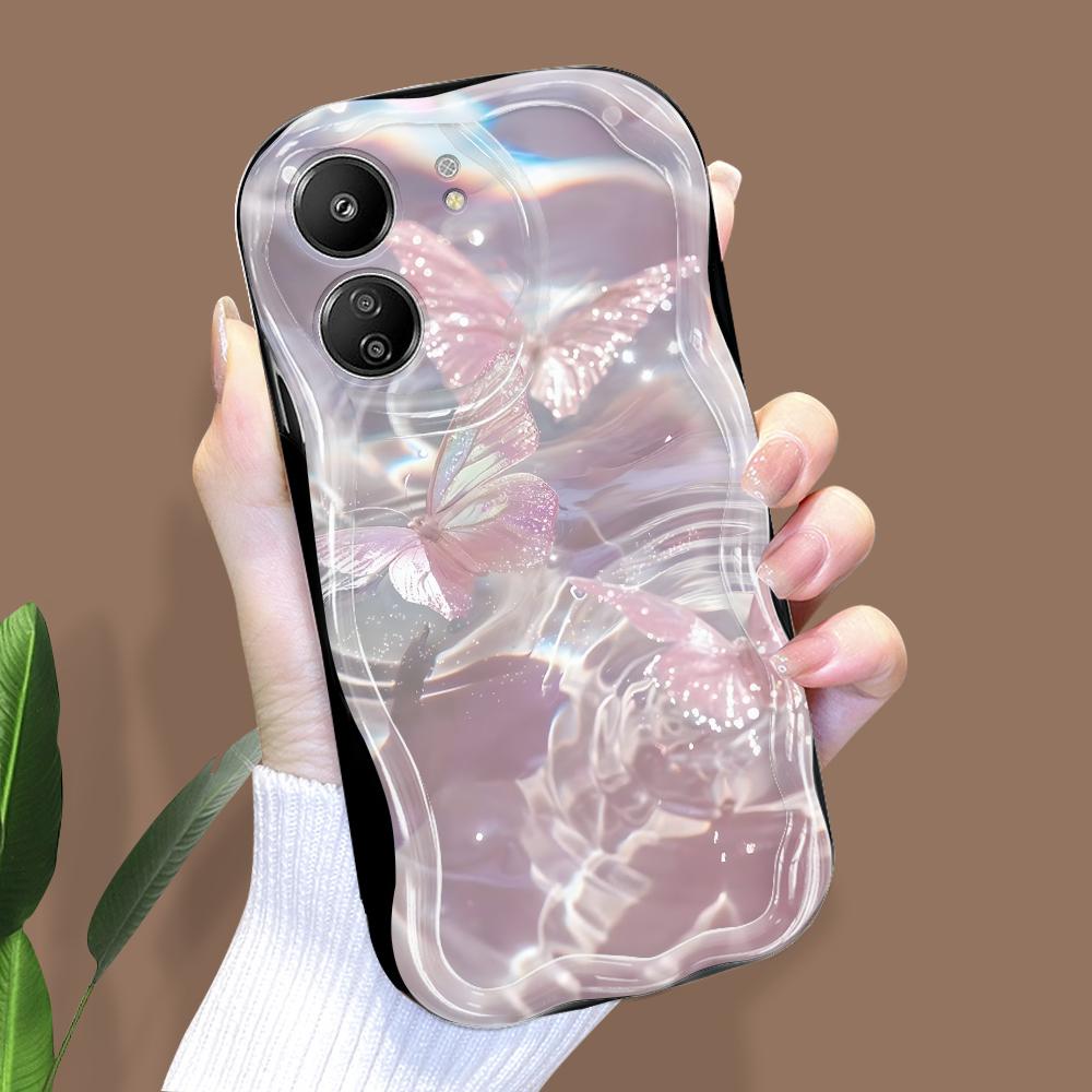 Cute Cartoon Pattern Cream Texture Casing Wavy Edge Soft Silicone Cover Phone Case for Xiaomi Redmi