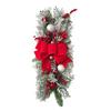 Christmas Stair Garland with Faux Snow Pine Cones Ribbon Realistic PVC Christmas Wreath for Indoor Decor Staircase Door Mantel Decoration