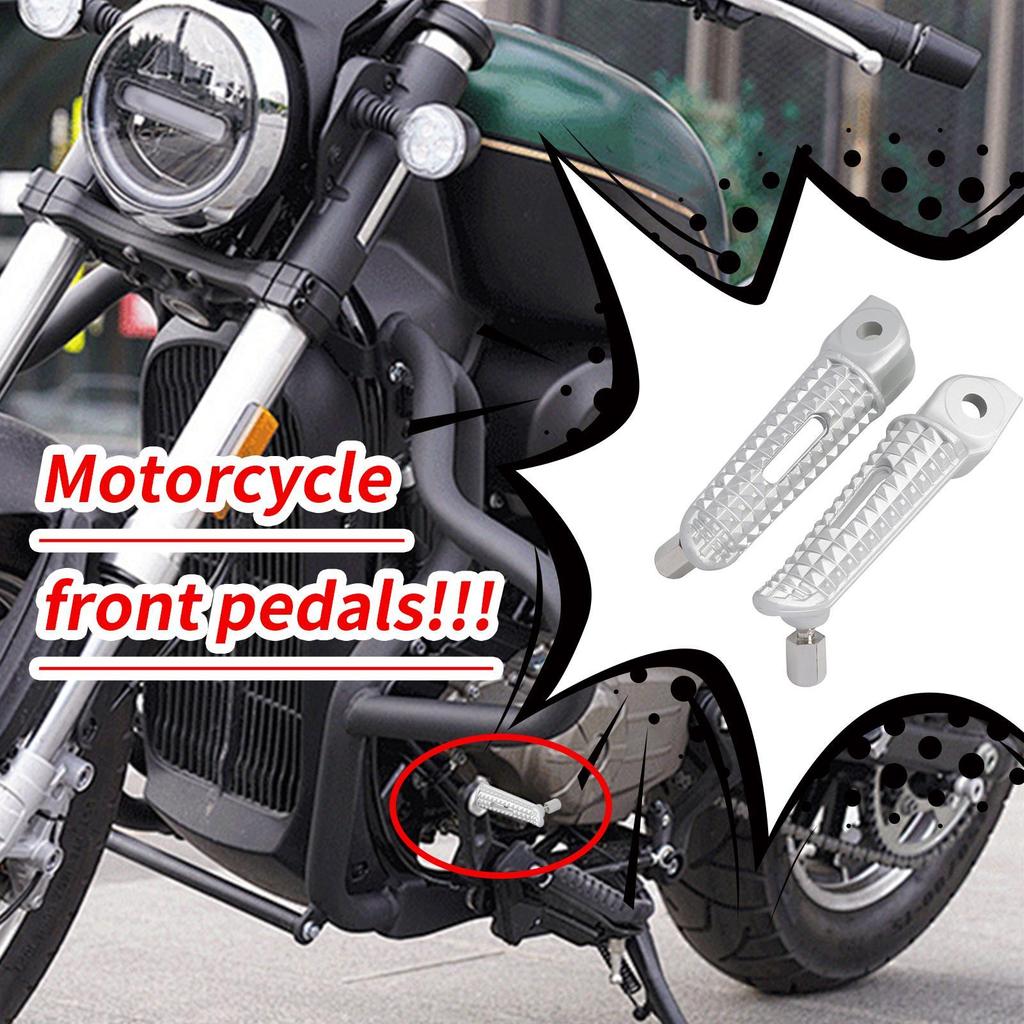 Motorcycle Foot Rest Pedals, Anti-Slip Front Bike Pedals for Street Riding, Durable Footpegs for Highway Mountain Road