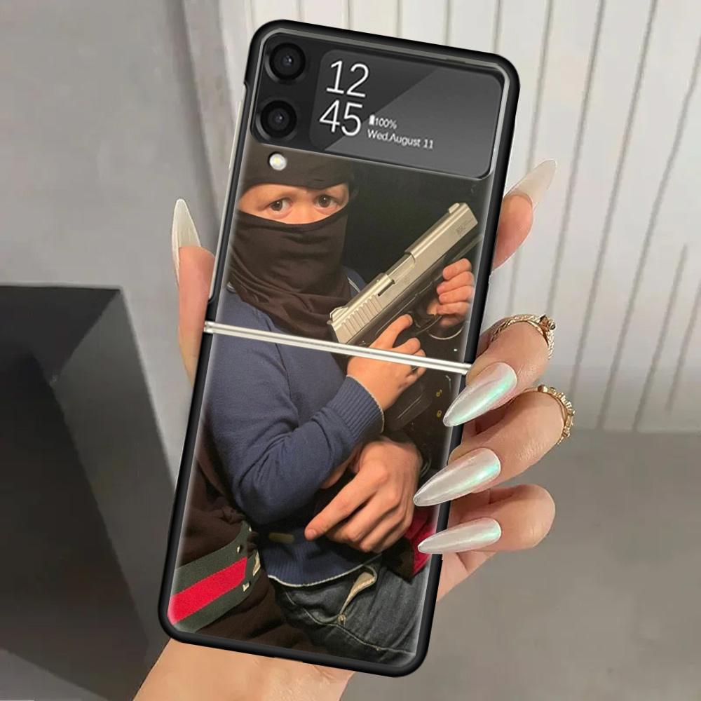 

Funny Hasbulla Hard PC Phone Case For Samsung Galaxy Z Flip 6 5 4 3 Black Cover ZFlip6 Flip5 Flip4 5G Foldable Print Cases Samsung Z Flip 6