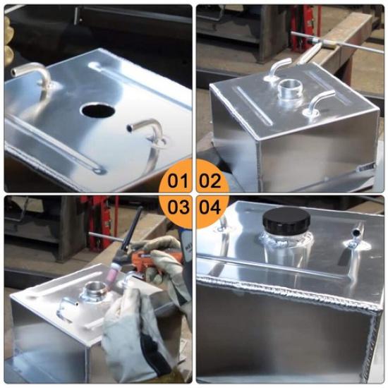 2pcs 1.5" Black Aluminium Alloy Weld On Filler Neck And Cap Oil Fuel Water Tank