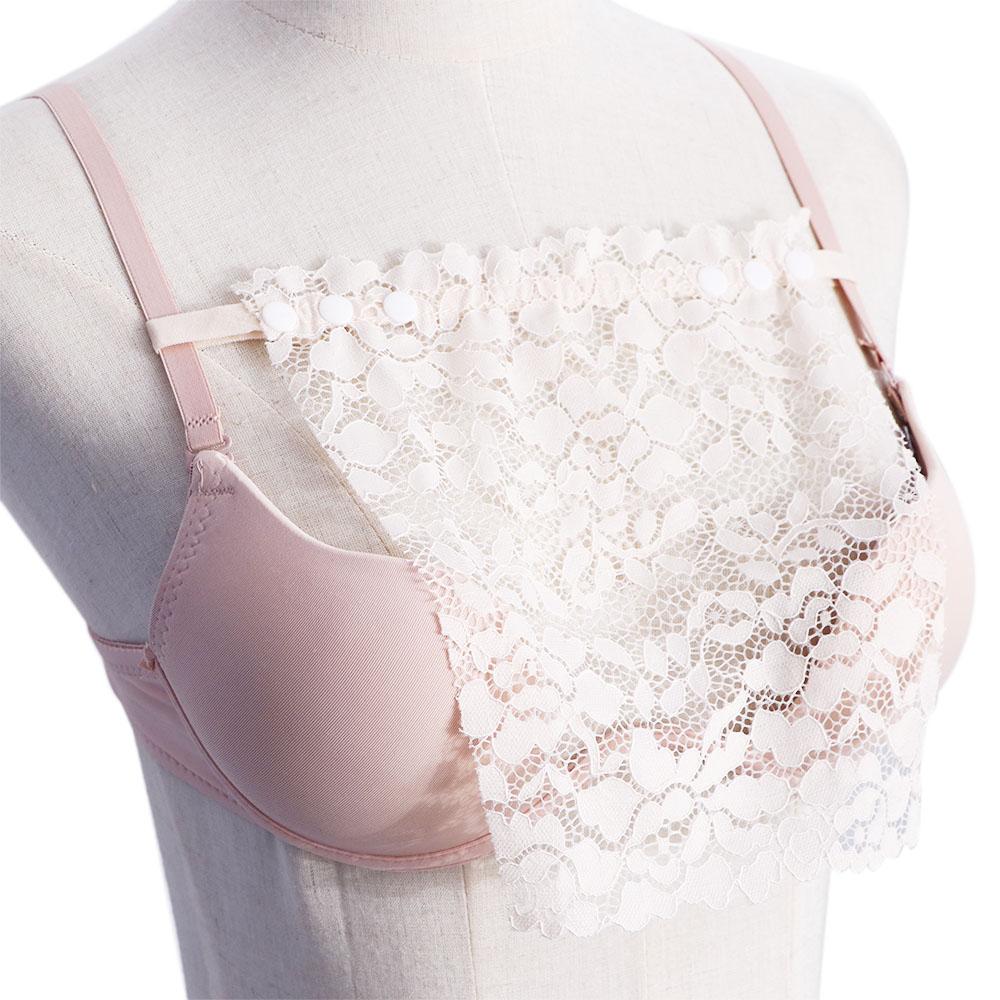 

Lace Flower Overlay Corset Chest Piece Cover Women Tube Tops Strapless Bra Wrap Korean Insert Wrap