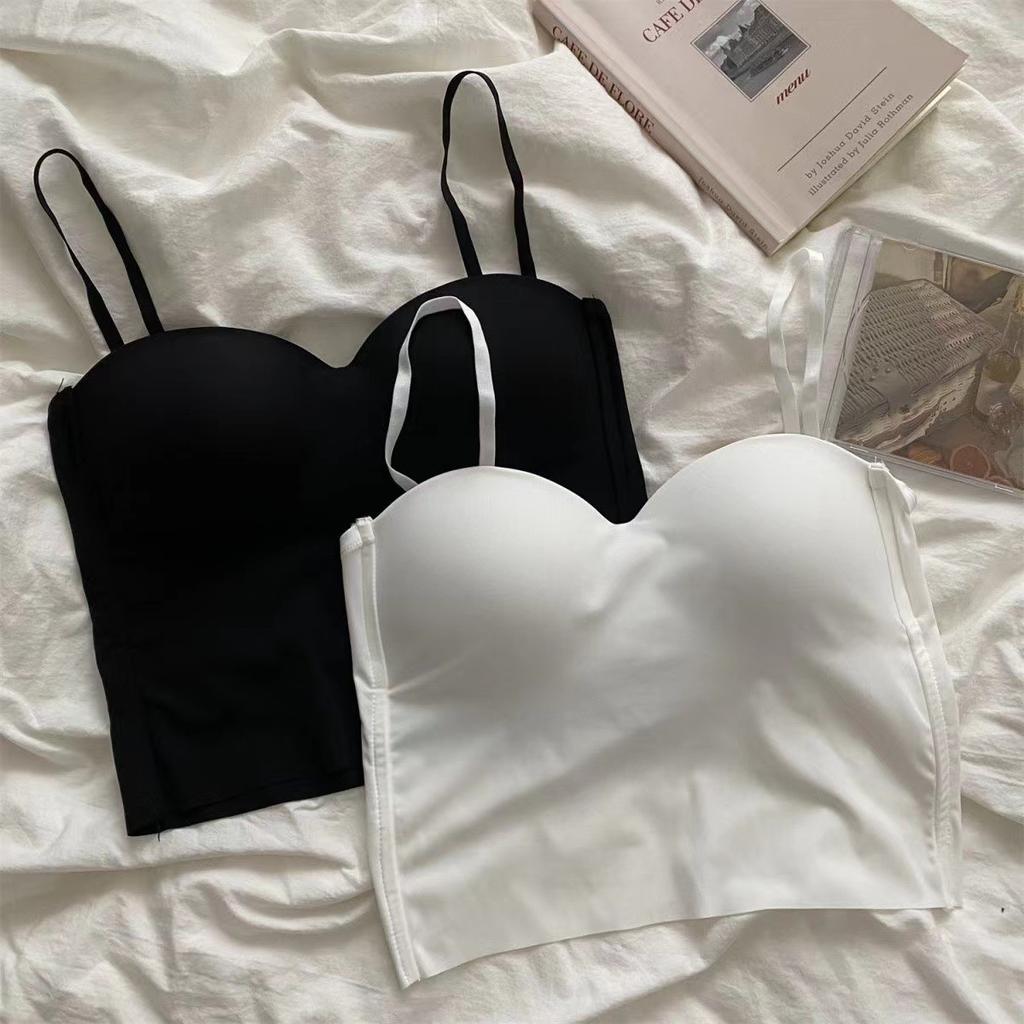 Eis-Seide Träger kleines Weste Damen innen Anti-Licht mit Brustpolster integriertes Tube Top schöner Rücken Unterwäsche BH Sommer dünn