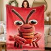 Fun Cartoon Patterns of Lobsters Flannel Printed Blanket Suitable for All Seasons Suitable for Living Room Office Sofa Travel