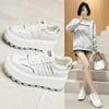 Kleine weiße Schuhe Plateau-Erhöhung Damen 2025 neu Retro Casual Mode Sport Bequem Studentin Papa Board Schuhe