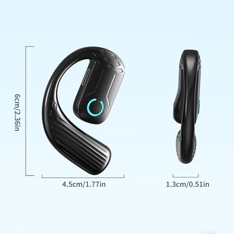 Single Ear Earpiece Wireless Business Headphones Earbuds Bluetooth-compatible Earphone Over Ear Buds Noise Reduction