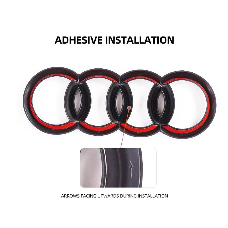 2026 Hot ABS Four Ring Car Logo Cover Retrofitting Front Grille Badge Rear Trunk Emblem For Audi A3 A4 A5 A6 A7 Q2 Q3 Q5 Q7 Q8 Sticker