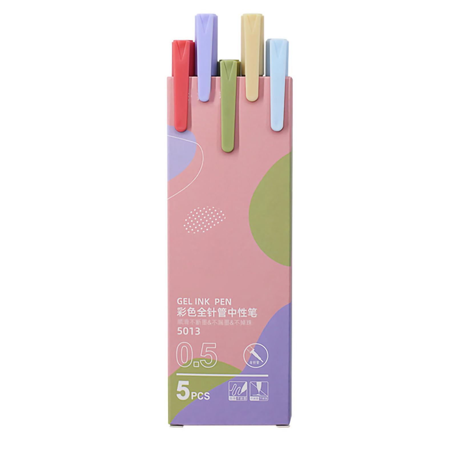 

5Pcs Gel Pen Morandi Color System ABS Frosted Body Interchangeable Refill Marker Pen for Students 5013