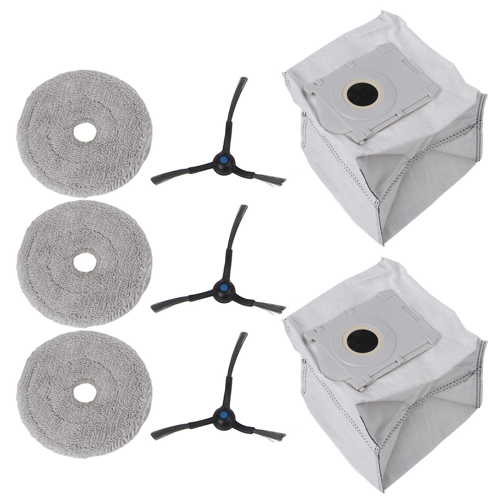 

3 Mop Cloths 2 Dust Bags 4 Side Brushes for ECOVACS For DEEBOOT For MINI