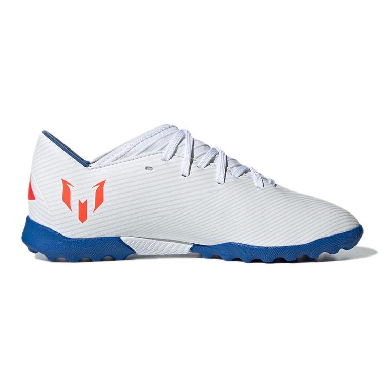 Adidas Messi 19.3 Turf J Abrasion Resistant Low top Kids' Soccer Shoes White Blue Red Teenagers F99930