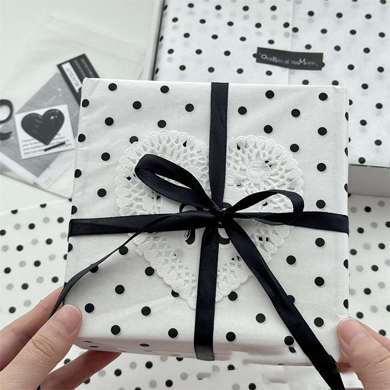 Pois Neri Sydney Carta Carta Modellata a Mano Carta da Imballaggio per Bouquet di Fiori Carta da Imballaggio per Fiori Torta Cottura Regalo