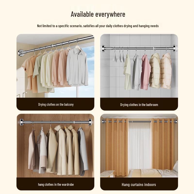 Handun No-Drill Telescopic Shower Curtain Rod