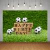 Football Theme Birthday Backdrop Photocall Green Grass Boy Baby Children Family Background Photography Photo Studio Photozone