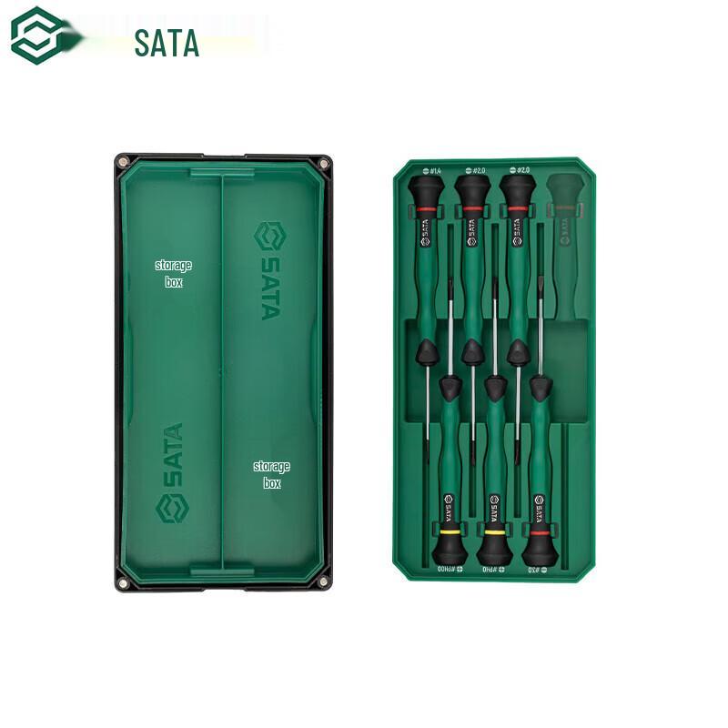 SATA 09311 Miniature Flat-Head Screwdriver Set 6-Piece Flat-Head Miniature Screwdriver Set