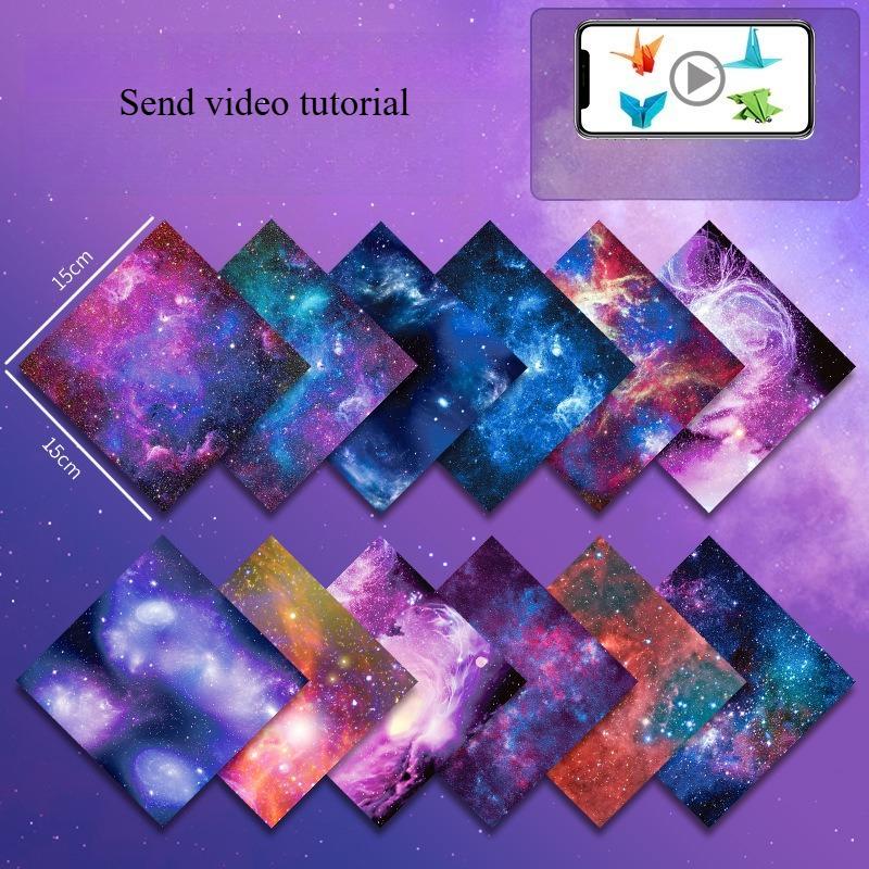 The New Starry Sky Origami Colored Paper Handmade Special Luminous Color Pearlescent Double-sided Printing Paper Paper-cut