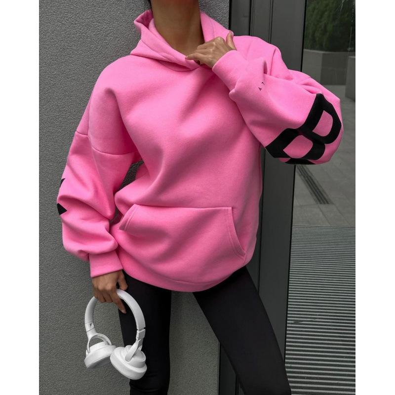 TK Women's and Men's Letter Print Hooded Sweatshirt Sports Pullover