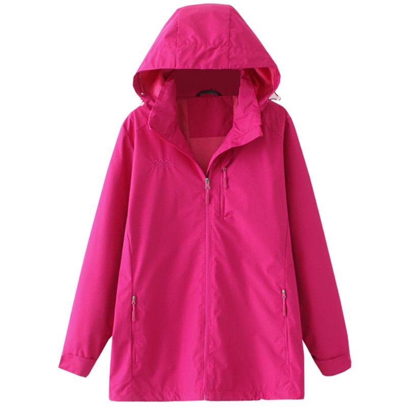 

Женская куртка Submachine размера Plus Весна и Осень Однотонный ветрозащитный топ с капюшоном 5XL розы красного