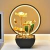 3-tier Fountain Water Circulating LED Ring Lights Decoration for Living Room Home Desk Decoration Gift TV Cabinet Night Light