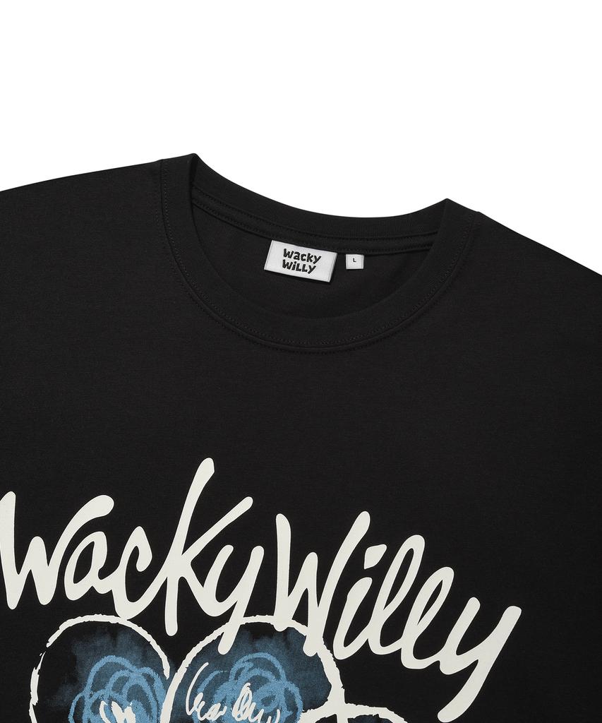 WACKY WILLY Big Lily Short Sleeve T-Shirt Black