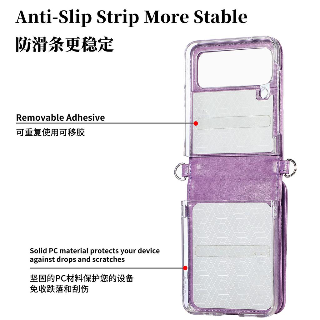 Anti -Knock Card Slot Leather Wallet Case For Samsung Galaxy Z Flip4 5g Flip 4 Flip3 Flip 3 Full Protection Mobile Phone Cover