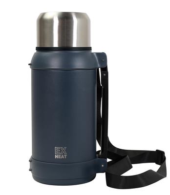Pearl Metal Edelstahl-Wasser-Exheat-Flasche mit großem Fassungsvermögen, 2000 ml, 2 l, Marineblau, HC-907