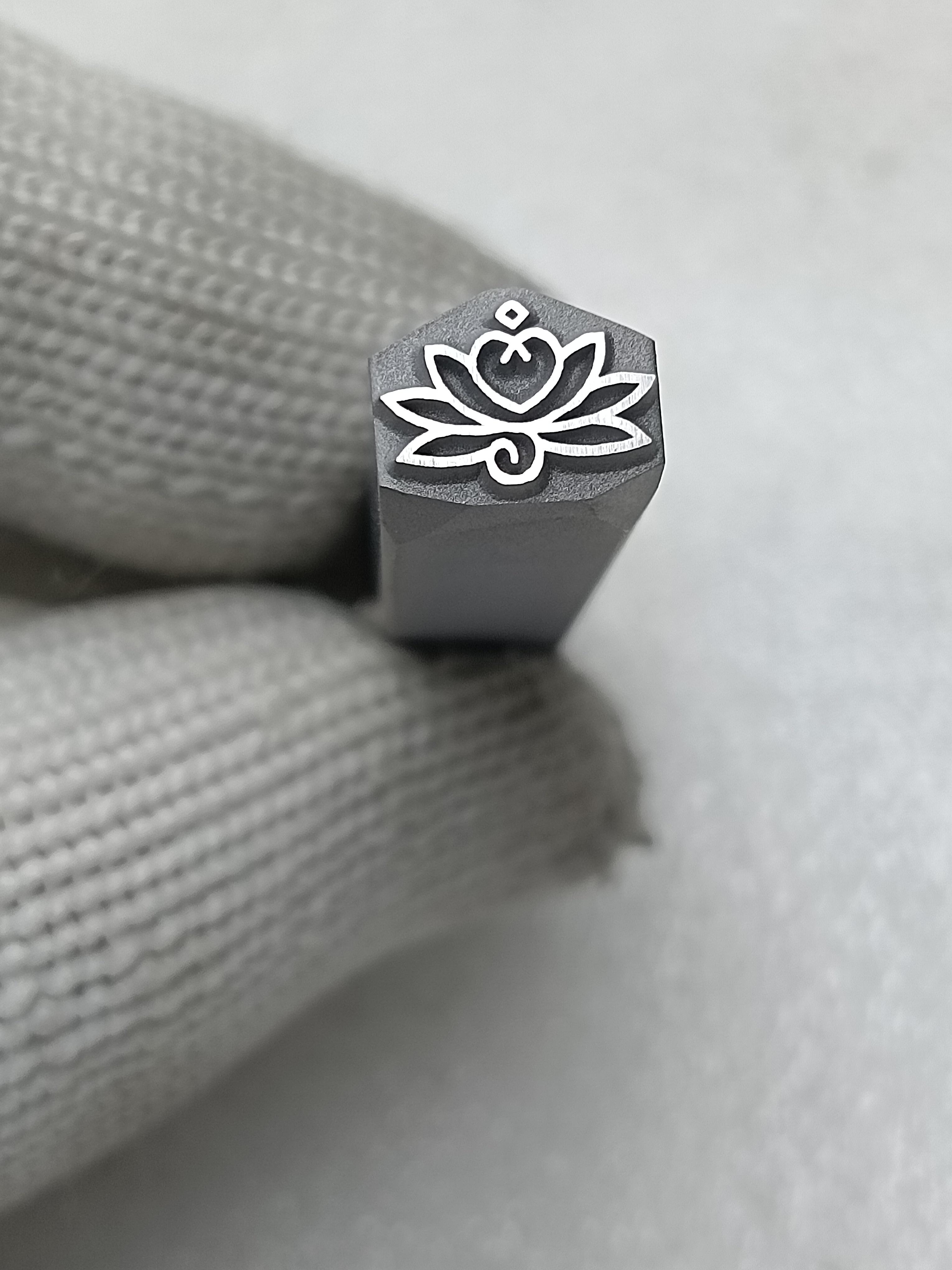 Lotus Steel Stamp Engraved Metal Punch for Gold Jewelry Making Handcrafted Brass Marking Tool