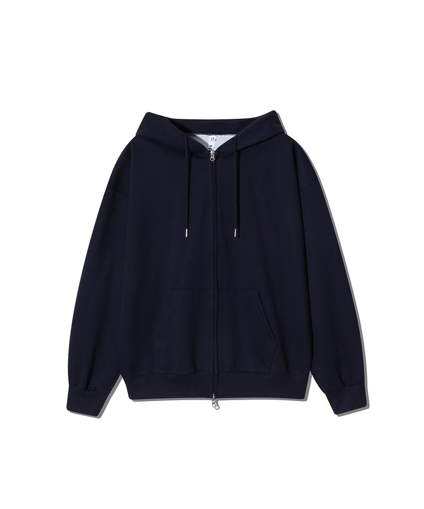 Creedmens 2-Way Basic Double-Layered Zip-Up Hoodie (Navy)