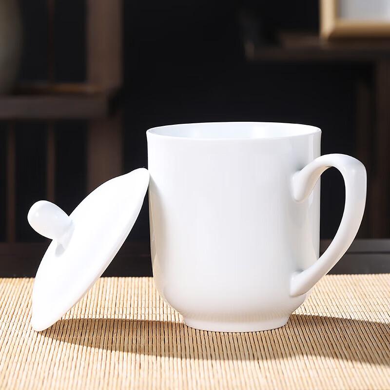 HUIHUADU Classic 400ml Ceramic Office Mug with Lid