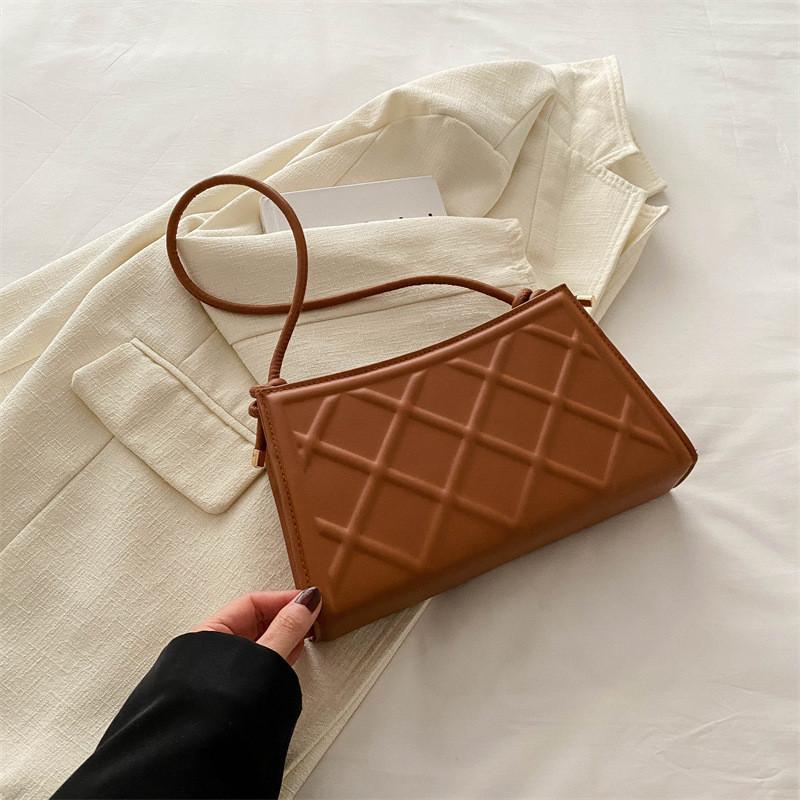 Trendy Pu Leather Shoulder Bag For Women 2024 Summer Fashion Casual Small Square Bag With Zipper Closure
