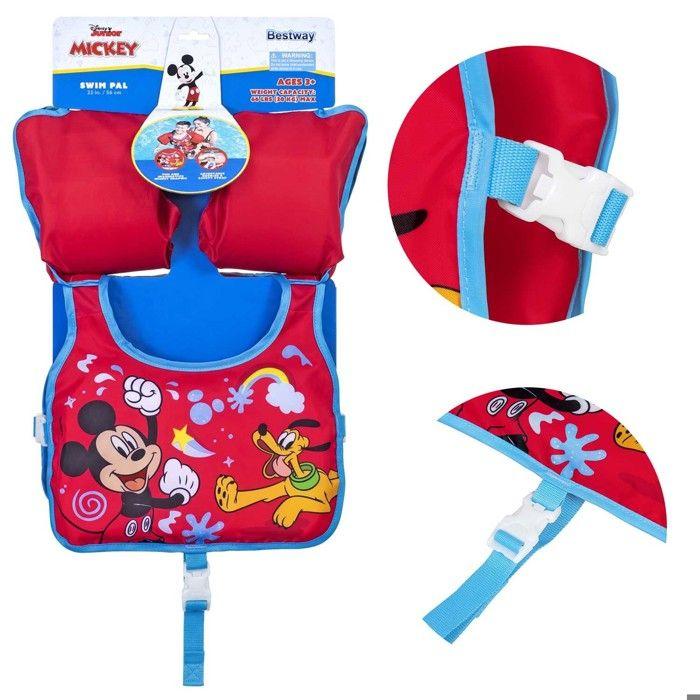 Gilet de Natation - Bestway - Mickey 9101C - Enfant 3-6 ans - PVC - 56 cm