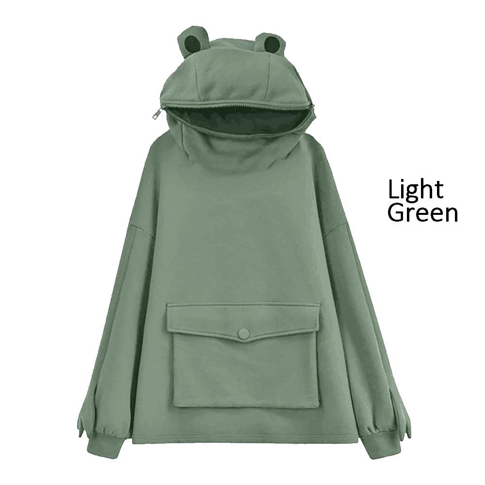 Dámská mikina Frog Hoodie Oversized Harajuku Mikiny s kapucí Žena Podzim Zima Velké velikosti Běžné Kapesní Mikiny Pulovry Topy