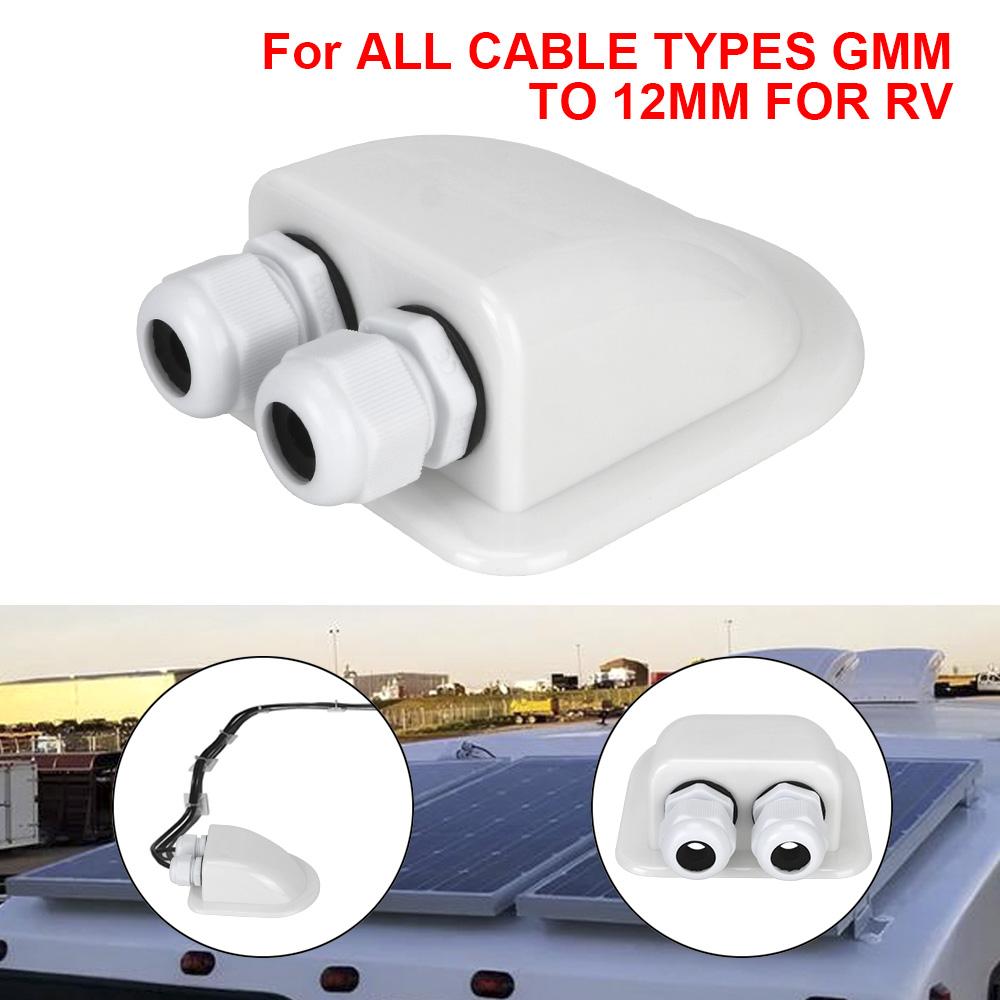 Cutie Presetupe pentru Intrare Cablu Suport Conector Cablu Orificiu Dublu Intrare Cablu Acoperiș Rulotă Solară Cutie de Juncțiune Auto RV Iaht Accesorii Rulotă