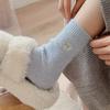 Ladies' Autumn and Winter Thick and Sweet Embroidered Bow Wool Mid Calf Pile Socks