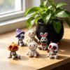 6-11pc Halloween Skeleton Mummy Figurines 1D Cartoon Rabbit Skull Micro Landscape Decor Resin Succulent Pot Desktop Party Gift