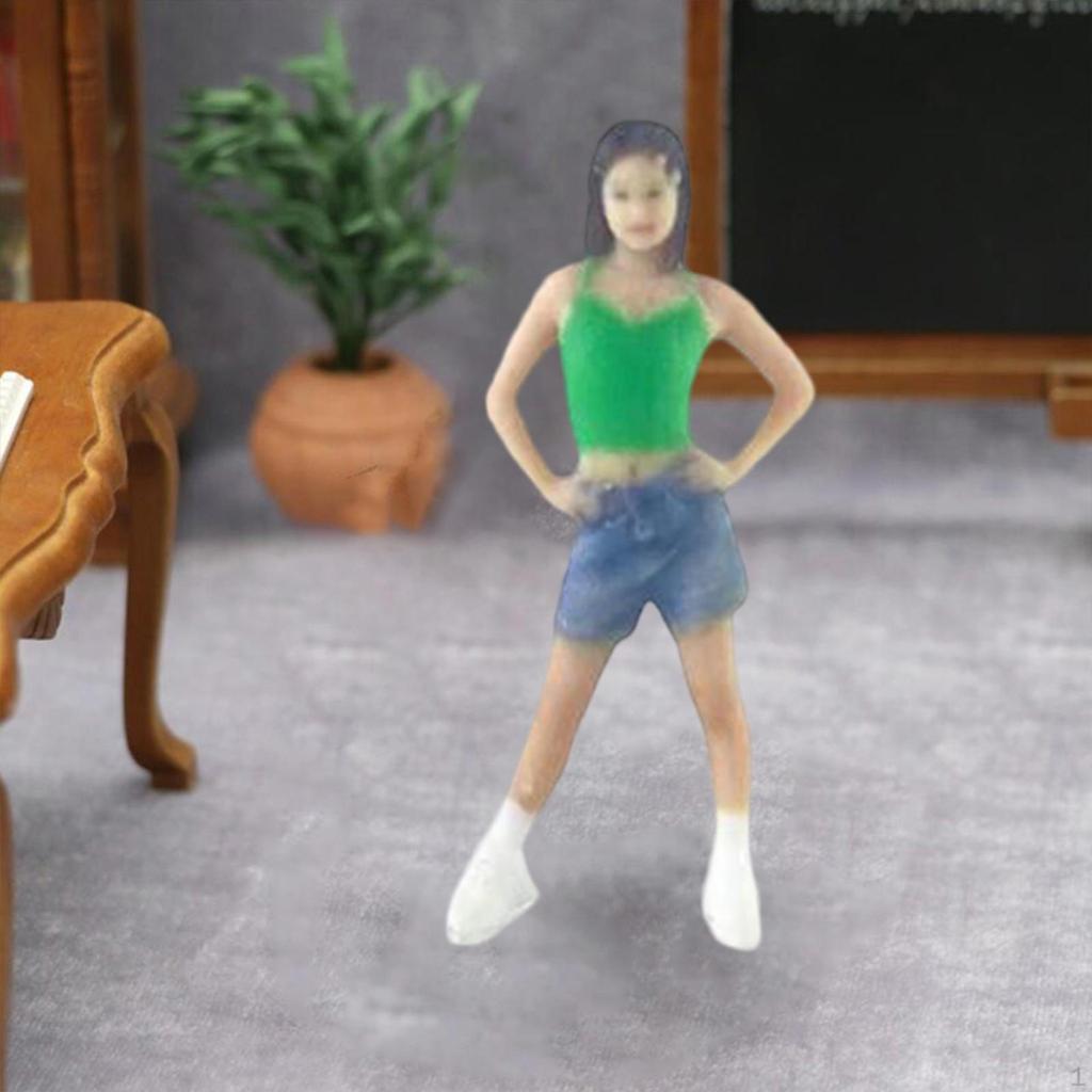 1/64 Girl Figure Dioramas Movie Props Layout Train Railway DIY Projects S Scale Micro Landscape Hand