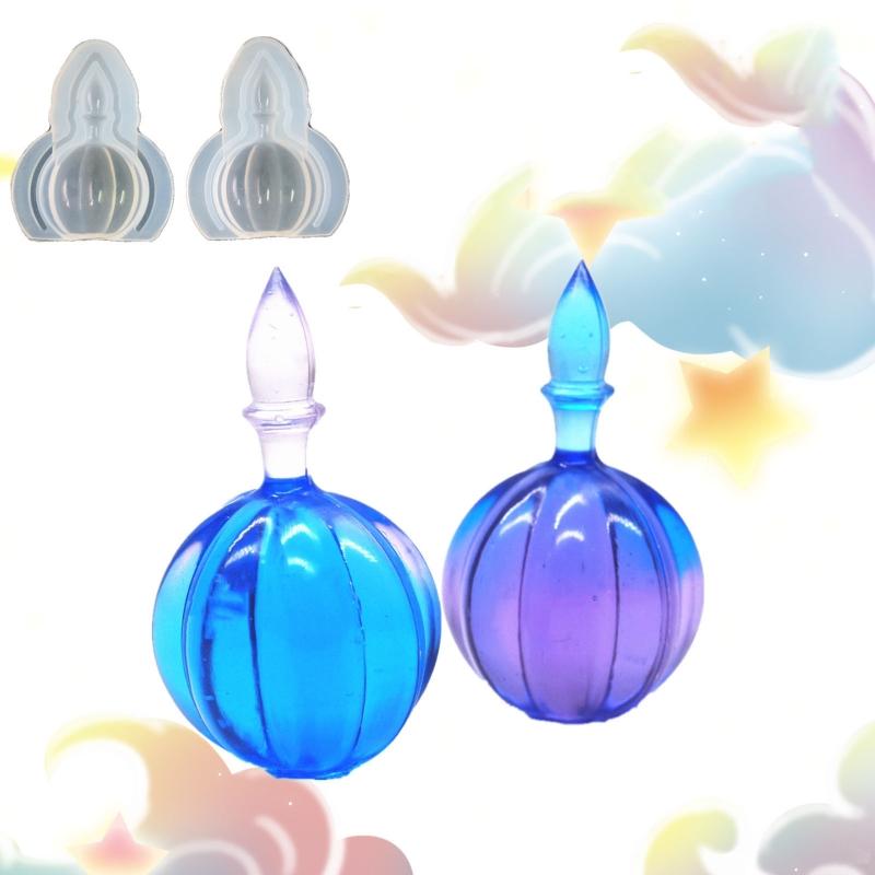 Bottle Resin Mold Storage Bottle and Stopper Resin Mold Jars Silicone Epoxy Mold for DIY Perfume Liquid Container Crafts