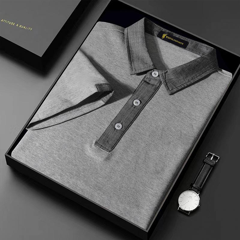 

Men s POLO Shirt Lapel Short-sleeved T-shirt Summer Trend Fashion Slim Fit Versatile Casual Simple Top Men XXXL Темно-синій