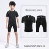 Kids' Quick-Dry Activewear Set: Breathable Short-Sleeve Bodysuit & Elastic Five-Point Pants for Summer Fitness