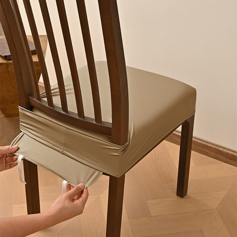 PU Dining Chair Cover Elastic Chair Slipcover Simple Chair Cushion Cover For Office Home Seats