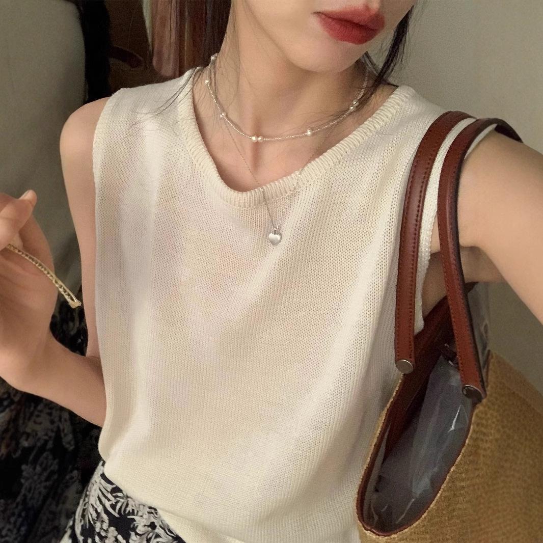 

Женский красный трикотажный топ-майка без рукавов из ледяного шелка с вырезом на спине One Size [Recommended for up to 125 lbs] абрикосовый