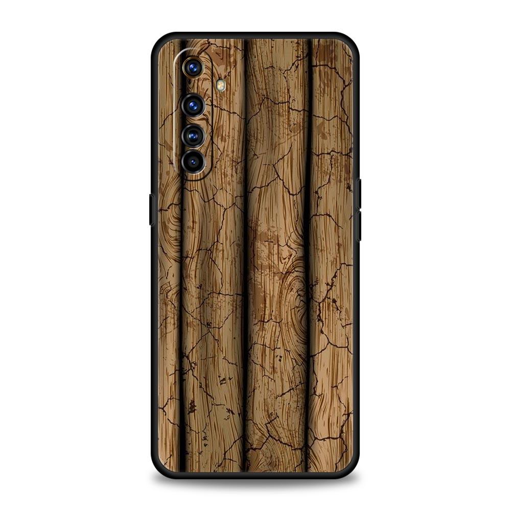 Luxury Vintage Wood Grain Pattern Case For Realme C67 C63 C55 C53 C35 C25 C21 GT 2 3 5 6 10 11 12 13 Pro 5G Soft TPU Phone Cover