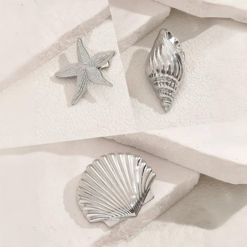 1/3Pcs Trendy Shell Starfish Hair Clips Y2K Vacation Style Hairpins Women Girls Metal Side Bangs Clips Hair Accessories Gifts