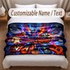 Music Guitar Theme Soft Blanket Personalized Custom Name Text Print Warm Blanket Home Sofa Bedroom Decor