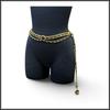 Used Vintage Chain Belt, Coco Mark, Clover, Gold X Black, Logo Detached, Used