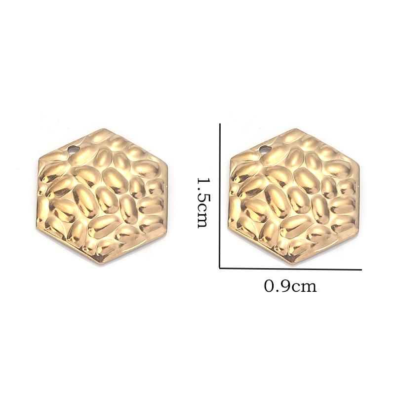 10Pcs/Lot Stainless Steel Earring Pendant Steel Gold Stripe Multi Size Style Pendant Diy Fashion Earhook Necklace Accessories