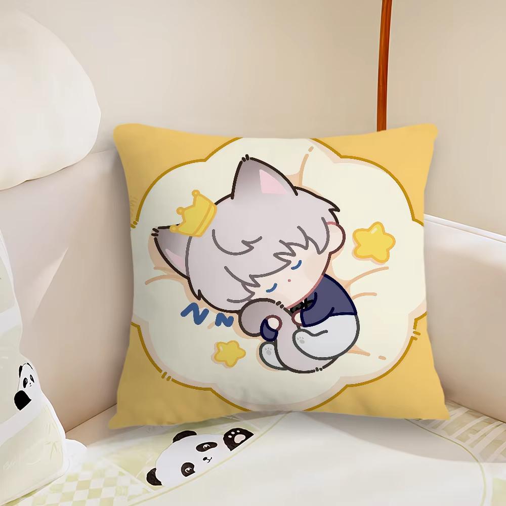 Cute Love And DeepSpace Plush Fabric Cushion Cover Soft Double Sided Print Sofa Pillow Case Throw Pillow Covers